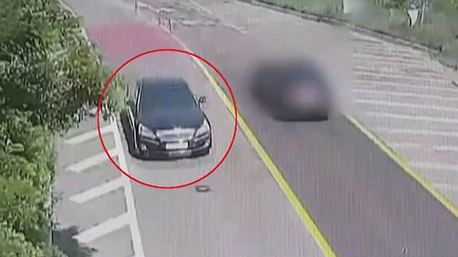 김씨의 차량이 이양의 시신이 발견된 지점 인근을 지나고 있는 CCTV 화면 ⓒ전남지방경찰청 제공