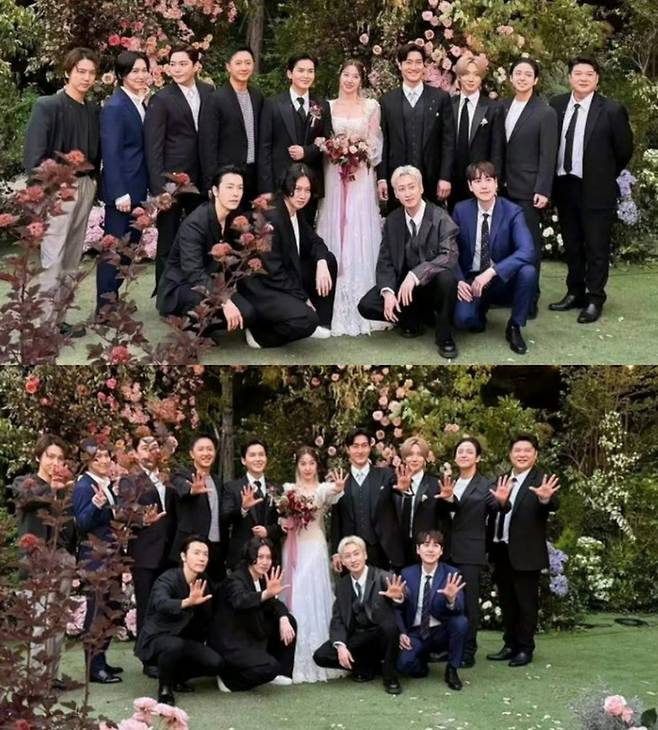 슈퍼주니어 멤버 려욱의 결혼식에 멤버 전원이 참석했다. SNS 캡처