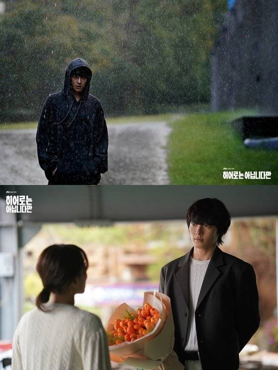 우울한 알콜중독자였던 복귀주(장기용)는 도다해(천우희)를 만난 후 생기를 되찾는다. 사진 JTBC '히어로는 아닙니다만'