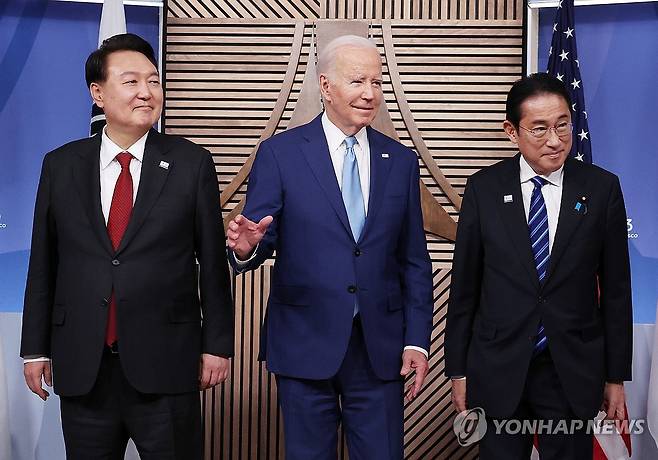 한미일 정상 [연합뉴스 자료 사진. 재판매 및 DB 금지]