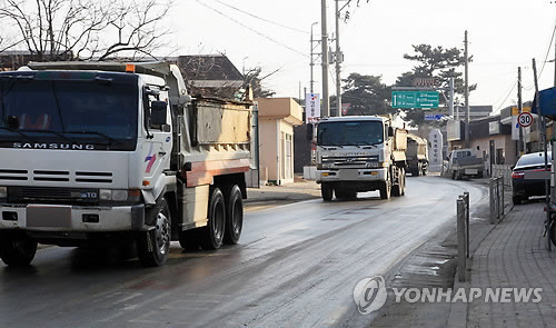 공사장 덤프트럭의 모습. 연합뉴스