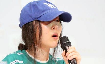 민희진 어도어 대표가 4월 25일 오후 서울 강남구 한국컨퍼런스센터에서 열린 긴급 기자회견에서 입장을 밝히고 있다.ⓒ뉴시스