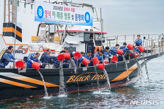 월성원전 본부, 경주시 양남면 읍천항 연안에 온배수 이용 양식 어패류 방류