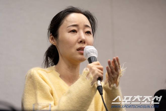 그룹 뉴진스의 소속사 어도어 민희진 대표가 31일 서울 프레스센터에서 긴급 기자회견을 열었다. 질문에 답하는 민희진 대표의 모습. 허상욱 기자wook@sportschosun.com/2024.05.31/