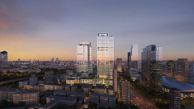 현대차그룹이 서울 강남구 삼성동 부지에 조성하는 '글로벌 비즈니스 콤플렉스'(GBC) 계획안 예상 조감도. /현대차그룹 제공
