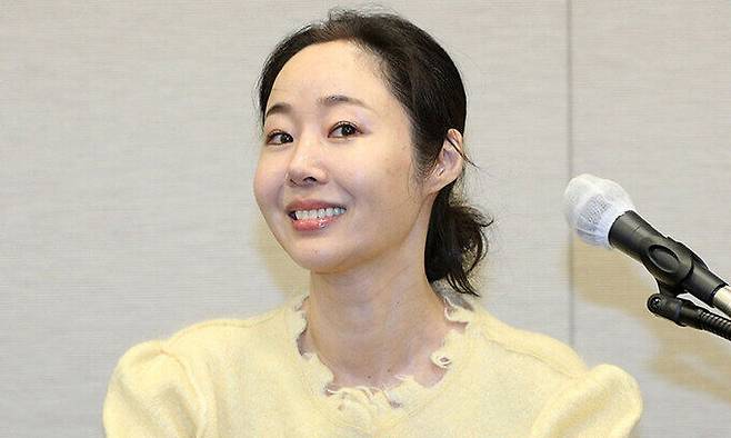 민희진 어도어 대표가 31일 오후 서울 중구 한국프레스센터에서 열린 기자회견에 참석해있다. 뉴시스