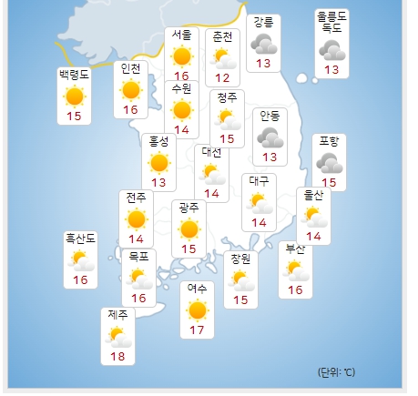 ⓒ기상청: 내일(3일) 오전 전국날씨