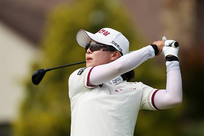 Jin Hee Im plays her tee shot on the eighth hole during the final round of the 2024 U.S. Women's Open Presented by Ally at Lancaster Country Club in Lancaster, Pa. on Sunday, June 2, 2024. (Dustin Satloff/USGA)