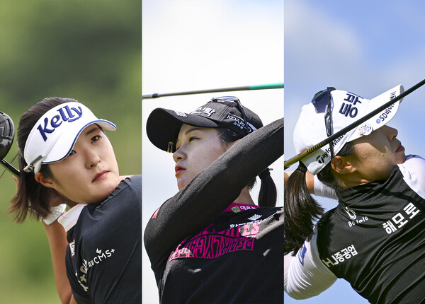 2024년 미국여자프로골프(LPGA) 투어 메이저 골프대회인 US여자오픈에 출전한 김민별, 박현경(사진제공=USGA/Dustin Satloff) 김수지(사진제공=USGA/Logan Whitton)