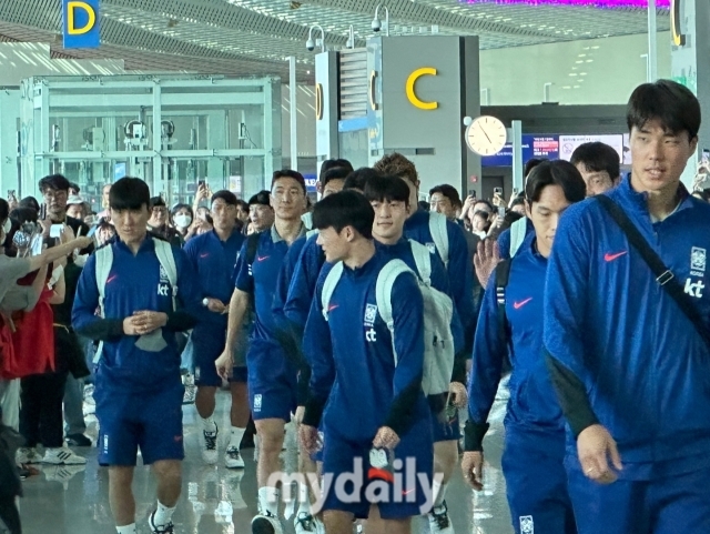 대한민국 축구국가대표팀 선수단/인천국제공항=노찬혁 기자