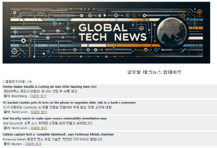 AI가 만들어준 '글로벌테크뉴스'