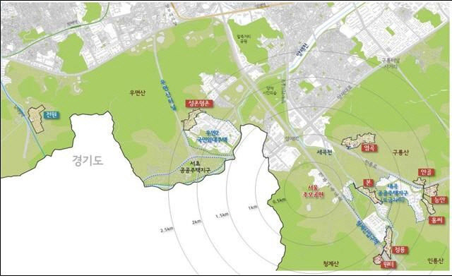 서초구 집단취락지역 지구단위계획구역 및 계획 결정(안) 위치도. (사진=서울시)