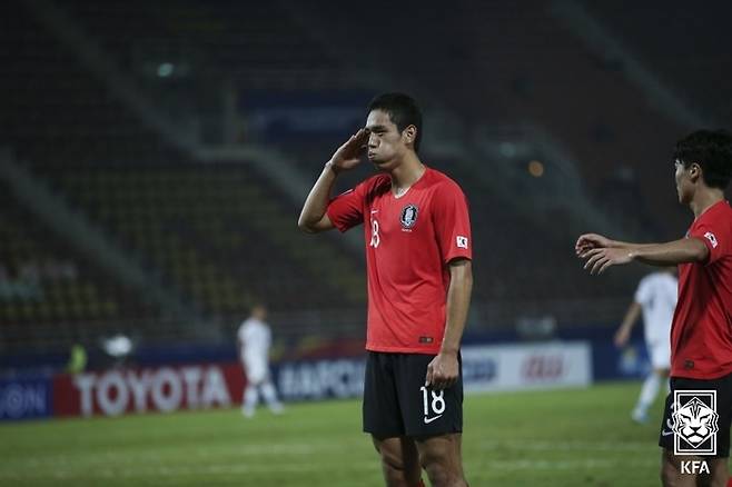 지난 2020년 U-23 챔피언십 당시 오세훈. 제공 | 대한축구협회