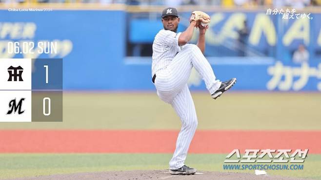 지바 롯데는 2일 한신에 0대1 영봉패를 당하면서  연승이 11경기에서 끝났다. 사진캡처=지바 롯데 마린즈 SNS