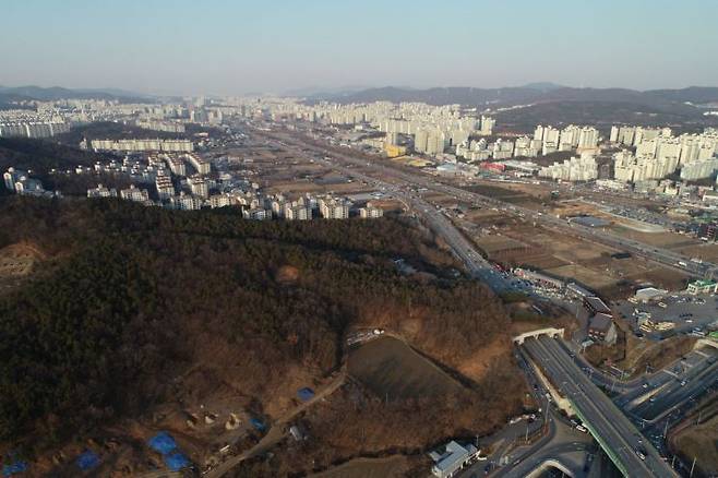 경기도 용인시 기흥구 수지구 일대에 275만㎡ 규모로 개발되는 ' 경기용인 플랫폼시티' 예정지 전경. [사진제공=용인시]