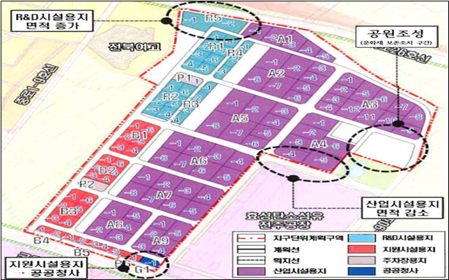 전주 탄소소재 국가산단 토지이용계획도.