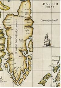 [서울=뉴시스] 더들리의 '아시아 해도' 중 한반도와 동해 , 로버트 더들리, 1646년, 이탈리아, 75.0×47.8㎝ (사진=동북아역사재단 제공) 2024.06.05. photo@newsis.com *재판매 및 DB 금지