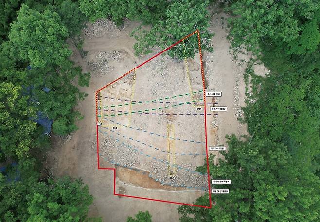 발굴 조사 지역 항공 사진 [경남 함안군 제공. 재판매 및 DB 금지]