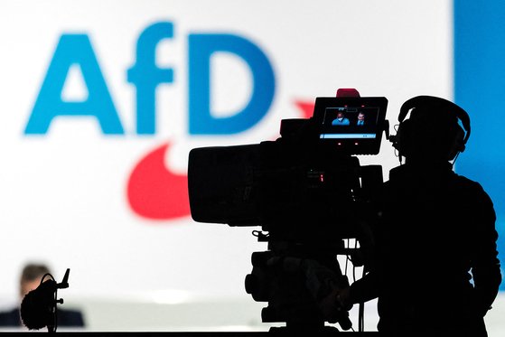 독일 동부 드레스덴에서 극우 정당인 독일을 위한 대안(AfD) 총회를 앞두고 준비하고 있다. AFP=연합뉴스