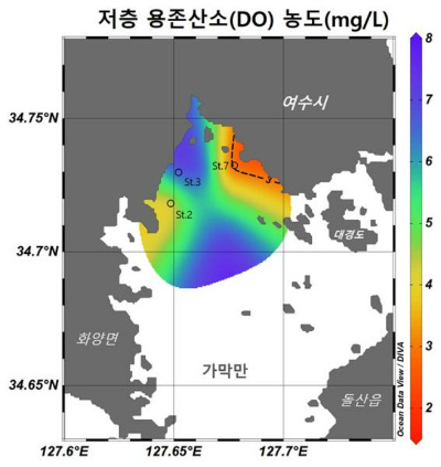 여수 가막만 현황. 국립 수산과학원 제공