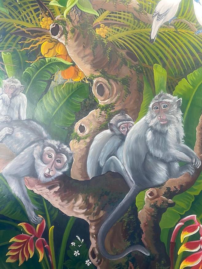 원숭이 벽화.