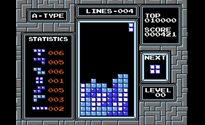 테트리스 게임의 목적은 블록을 빈틈없이 배치하는 것이다