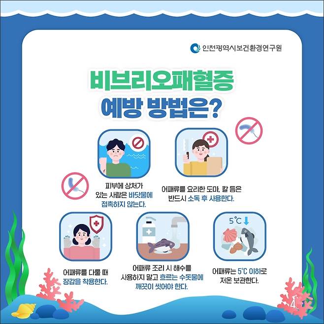 비브리오패혈증 예방방법 안내문. 인천시 제공