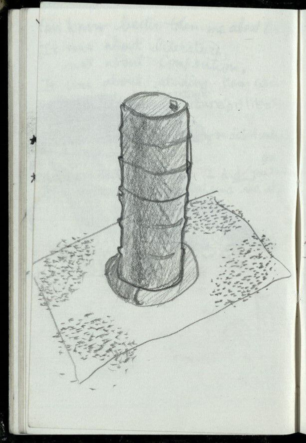 박모, 작가 노트 중에서, 1984~85년, 종이에 연필, 10x15cm, 국립현대미술관 소장, 이소사랑방 기증.