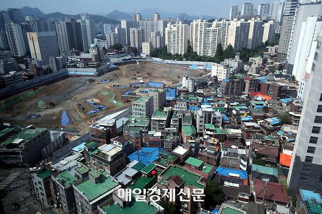 최근 재개발 정비구역으로 지정된 서울 마포구 공덕 7구역 전경. 2024.06.09 [이충우 기자]