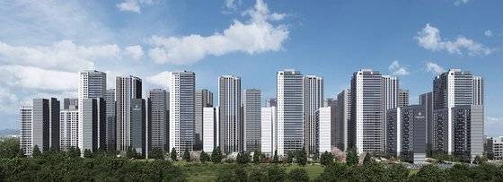 서울 강동구 둔촌주공아파트 재건축 공사 완료 이후 올림픽파크포레온 가상 이미지. [사진 올림픽파크포레온 홈페이지 캡쳐]