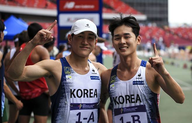 서창완과 전웅태. 대한근대5종연맹 제공