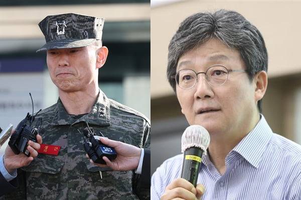 임성근 전 해병대 1사단장(왼쪽), 유승민 전 의원. / 사진=연합뉴스