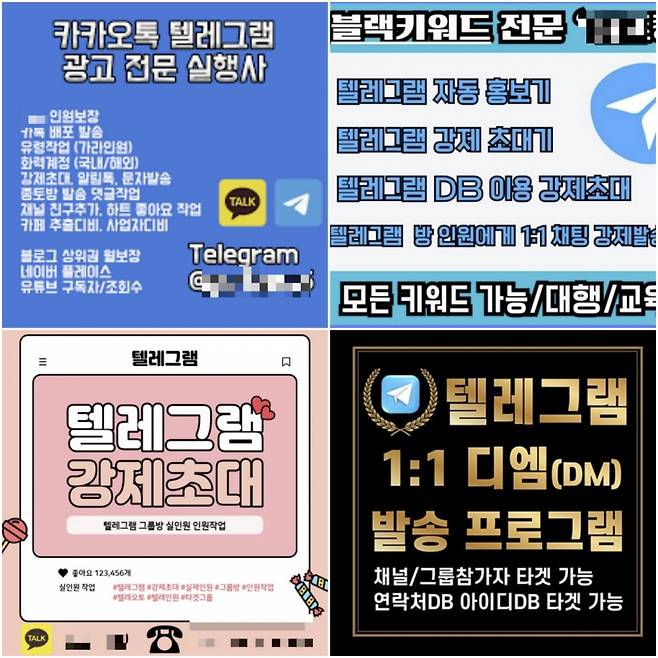SNS 등 온라인상에서 '텔레그램 강제초대'를 홍보하는 업자가 올린 홍보글./사진=SNS 캡쳐