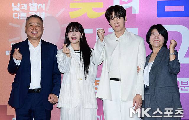 13일 오후 서울 구로구 라마다 신도림 호텔에서 JTBC 새 토일드라마 ‘낮과 밤이 다른 그녀’의 제작발표회가 진행됐다. 이날 제작발표회에는 이형민 감독을 비롯해 이정은, 정은지, 최진혁이 참석했다. / 사진 = 김영구 기자