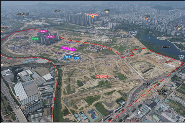 한국토지주택공사(LH)가 입주민 전용도로 조기 설치, 시그니처 가든 조성 등 고양장항지구 신혼희망타운의 정주여건 개선을 위해 최선을 다하겠다고 밝혔다. 사진은 고양장항지구 신혼희망타운 위치도./사진제공=한국토지주택공사(LH)