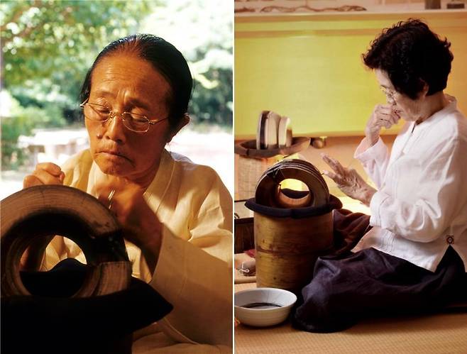 고(故) 이수여 명예보유자(왼쪽)와 강전향 보유자  [국가유산청 제공. 재판매 및 DB 금지]