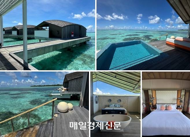 아름다운 몰디브 바다로 곧장 뛰어들 수 있는 오버워터 빌라 / 사진=홍지연 여행+ 기자