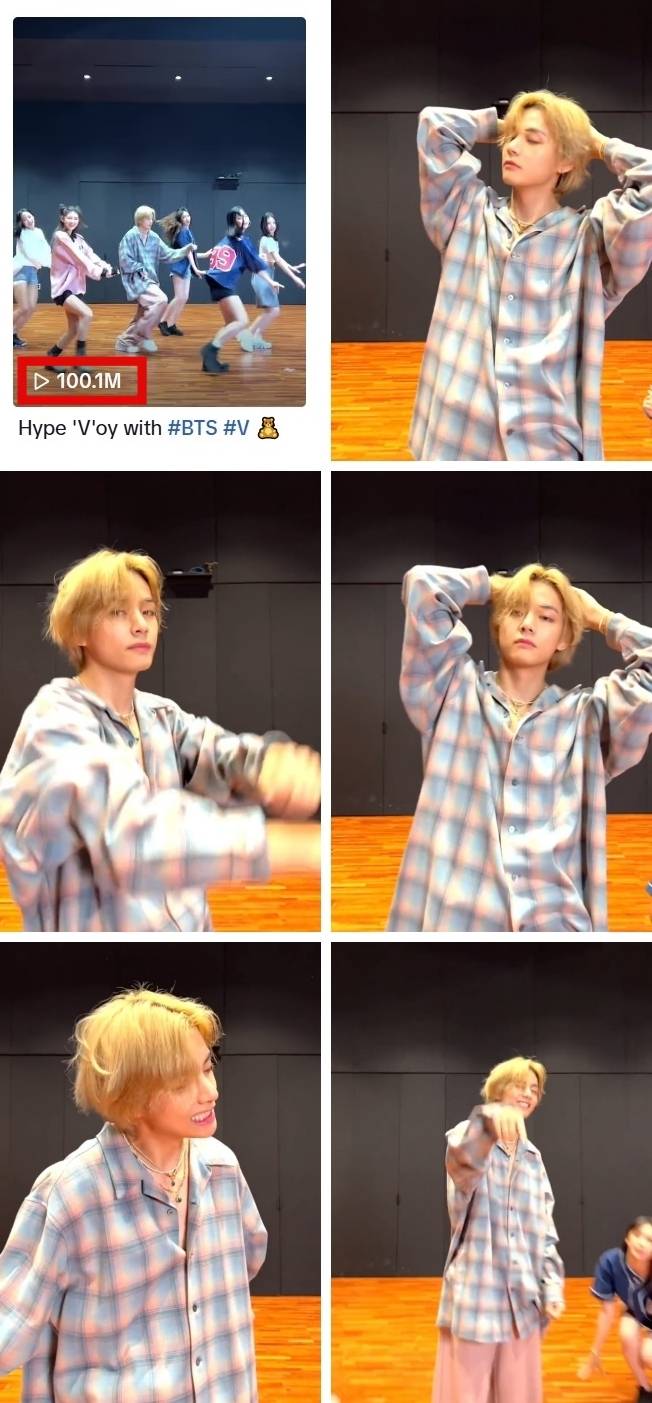 방탄소년단 뷔, 뉴진스 '하입보이' 챌린지 1억 돌파..'챌린지 킹'