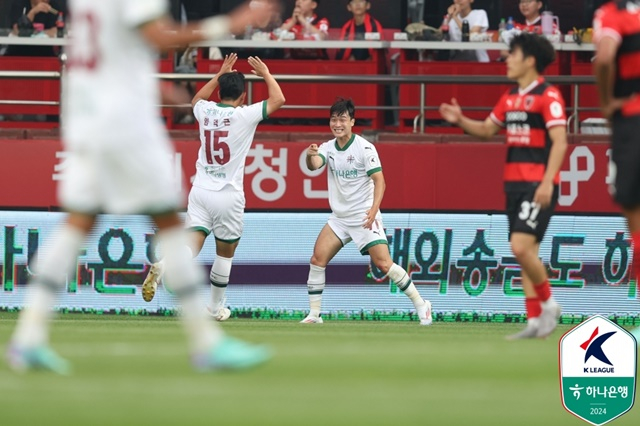 대전하나시티즌의 골 세리머니. /사진=한국프로축구연맹 제공