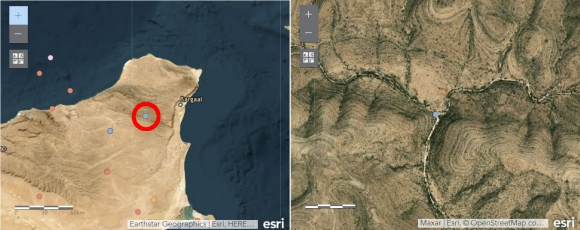 미군이 지난 5월 31일(현지시간) 소말리아에서 공습을 단행한 위치를 나타낸 위성지도. / 사진=지오폴리티컬 리포트