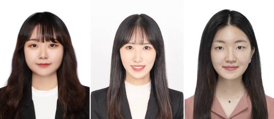 (왼쪽부터) 성신여대 미래융합기술공학과 박사과정 박나은, 전소은, 이선진 연구원.   [성신여대 제공]