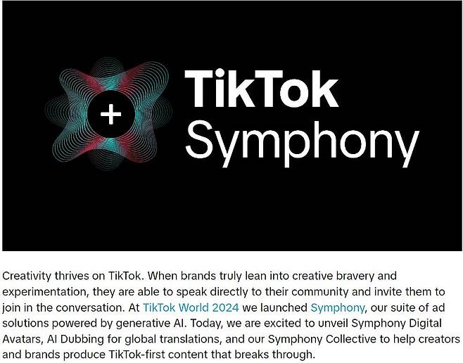 AI 아바타 광고 도구 설명하는 틱톡 사이트 [틱톡(TikYok) 웹사이트 캡처. 재판매 및 DB 금지]