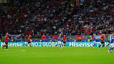 Hisense billboard at the opening match (PRNewsfoto/Hisense)