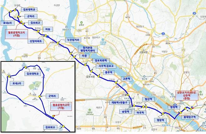 3000-1번 김포시 기점 노선도./사진제공=김포시