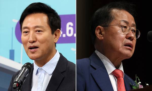 오세훈 서울시장(왼쪽), 홍준표 대구시장. 뉴시스