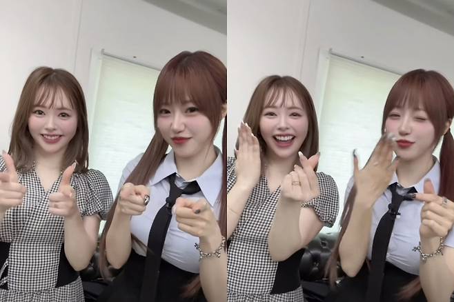 ▲ 시그니처 지원과 오구라 유나 챌린지. 출처| C9엔터테인먼트 트위터