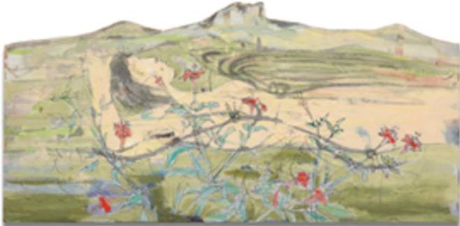 안진희 作 ‘서천꽃밭을 찾아서’(32.5×63cm, Mixed media, 2023)