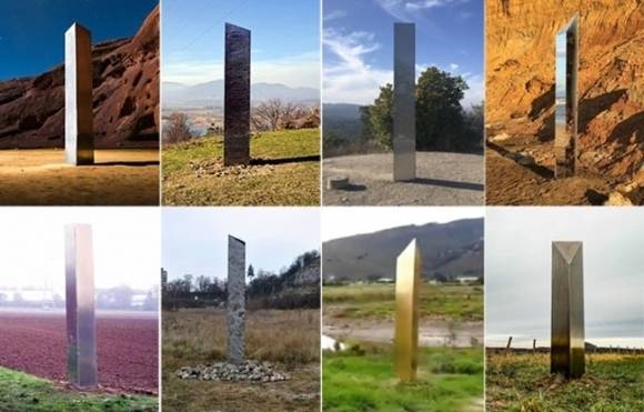 세계 각국에서 발견된 모노리스의 모습