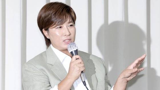 박세리 박세리희망재단 이사장이 지난 18일 서울 강남구 삼성동 스페이스쉐어에서 기자회견을 하고 있다. 장진영 기자