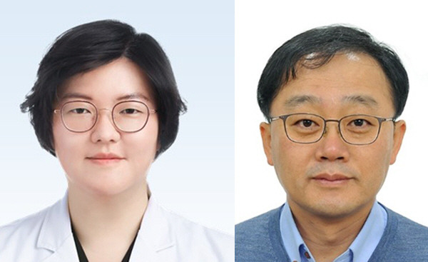 분당서울대병원 산부인과  김현지 교수(왼쪽)와 한국분석과학연구소 정재학 연구소장